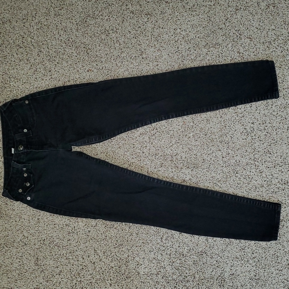 True Religion Skinny Legging Stretch Jeggings Flap Black Pocket Jeans